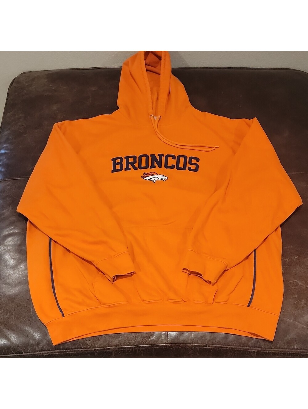 NFL Team Apparel Denver Broncos Hoodie Orange Football Pullover Mens XXL 409